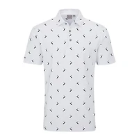 Men's Gold Putter Printed Short Sleeve Polo