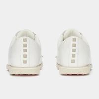 Women's Gallivanter Pebble Leather Stud Cap Toe Spikeless Golf Shoe - White/Pink