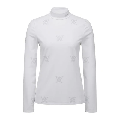 Women's AOP Logo High Neck Pullover