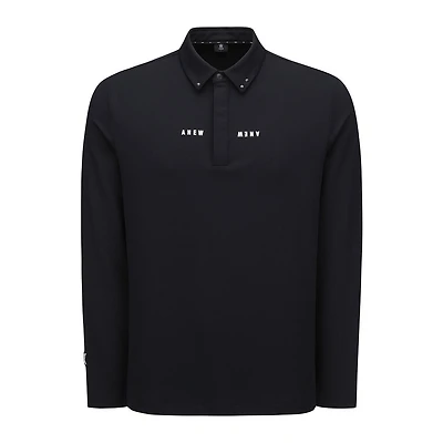 Men's Textured Long Sleeve Polo
