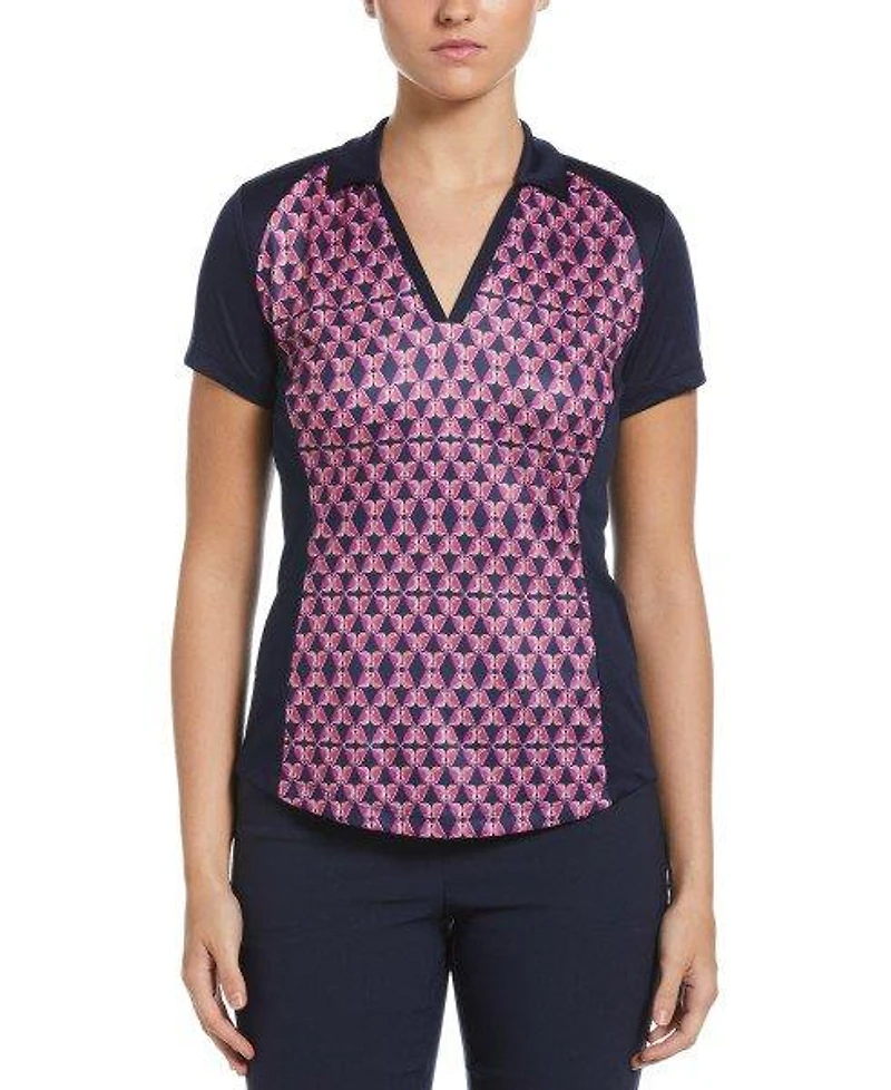 Women's Birdie Geo Print Short Sleeve Polo