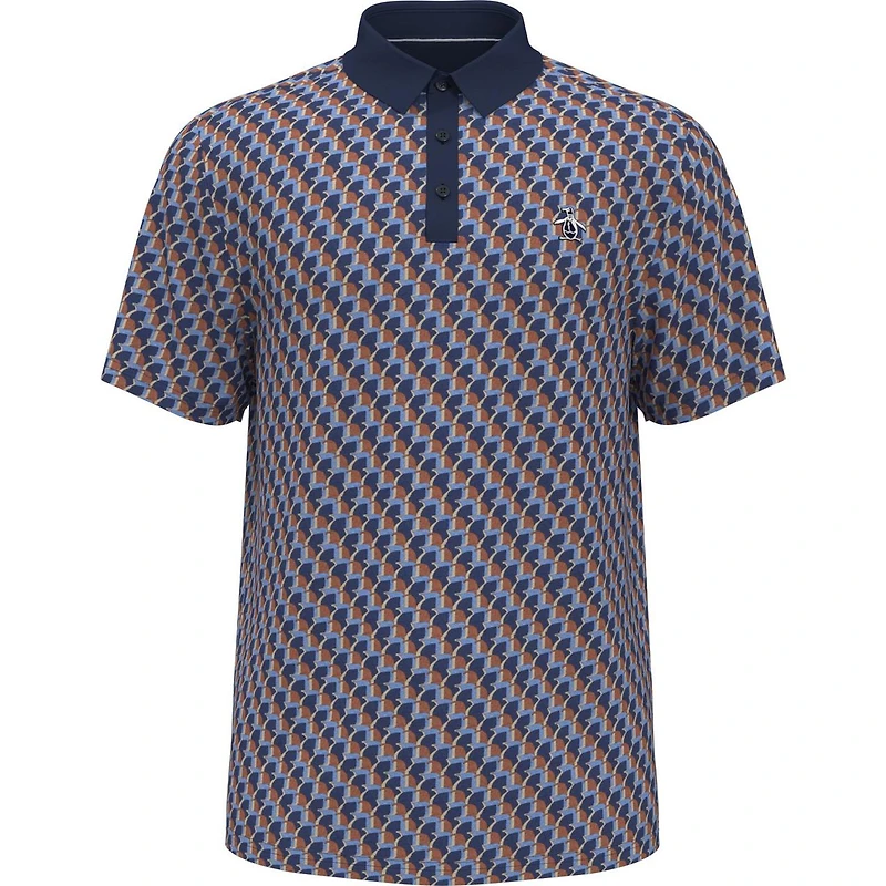 Men's Pete's Outline Heather Print Short Sleeve Polo
