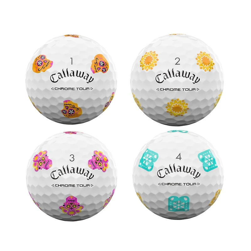 Limited Edition - Chrome Tour Golf Balls - Dia Muertos