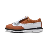 Men's AP Royale Wingtip Spikeless Golf Shoe - White/Brown