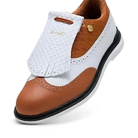 Men's AP Royale Wingtip Spikeless Golf Shoe - White/Brown