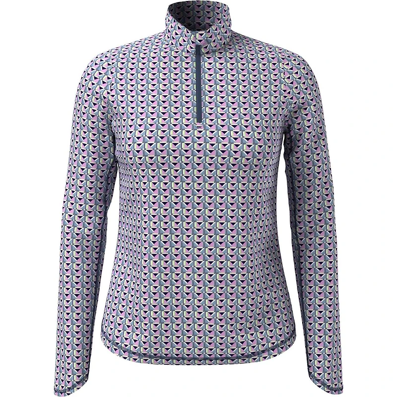 Women's Chev Geo Zip Sun Protection Long Sleeve Top