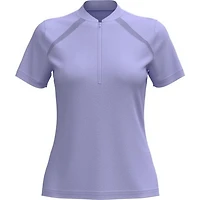 Women's Solid Zip Short Sleeve Polo