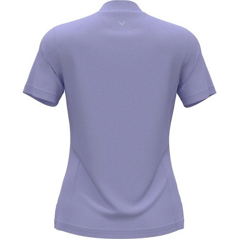 Women's Solid Zip Short Sleeve Polo