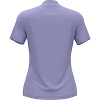Women's Solid Zip Short Sleeve Polo