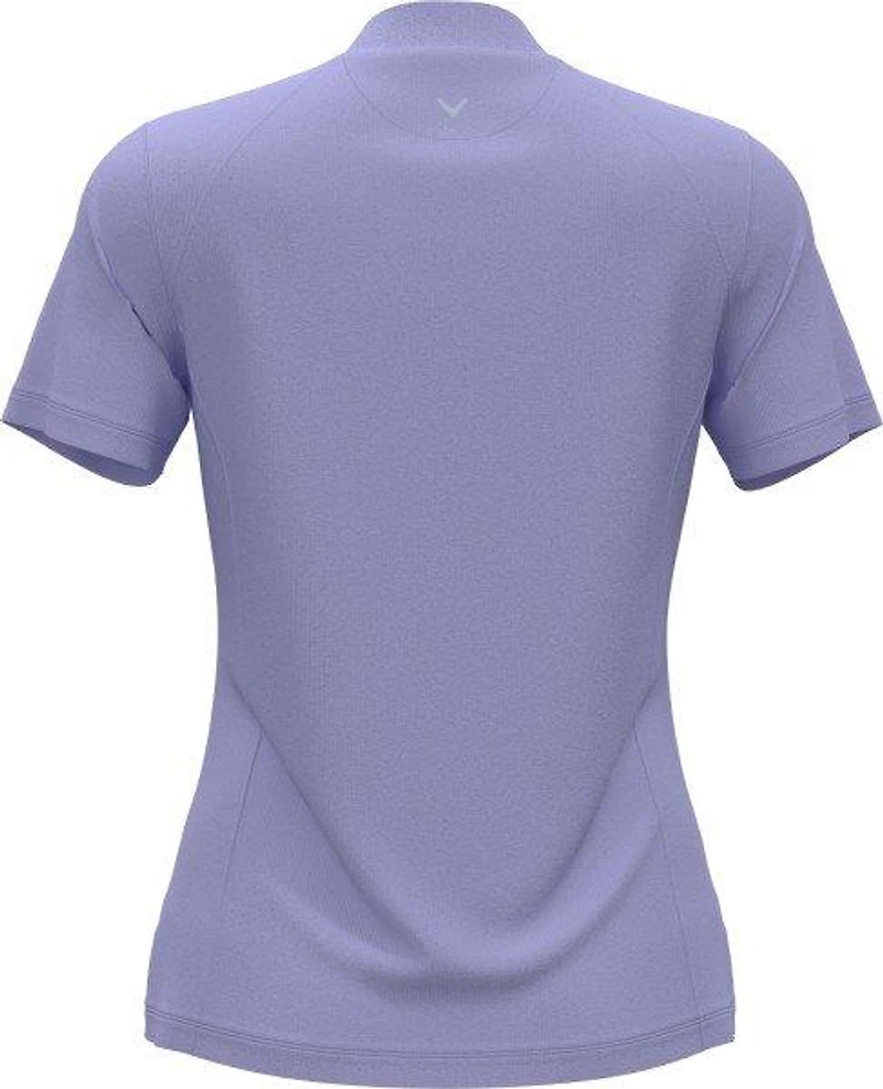 Women's Solid Zip Short Sleeve Polo