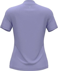 Women's Solid Zip Short Sleeve Polo