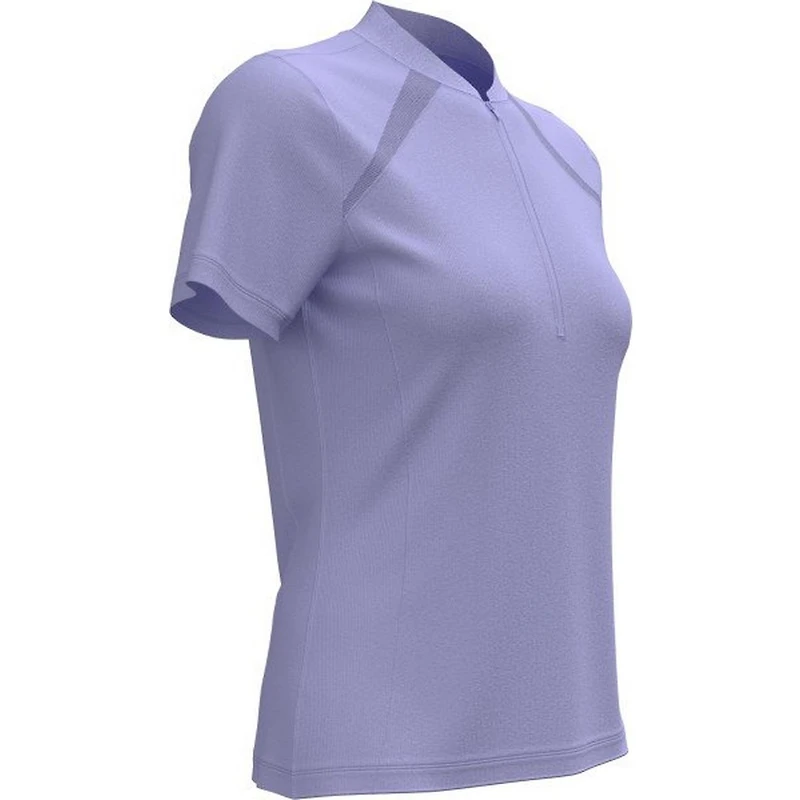 Women's Solid Zip Short Sleeve Polo