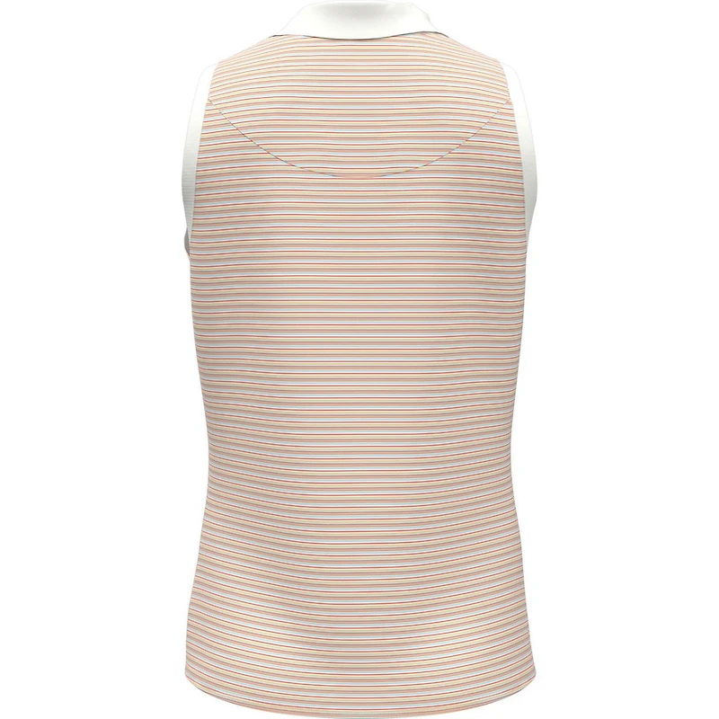Women's Ribbed Fine Line Stripe Sleeveless Polo