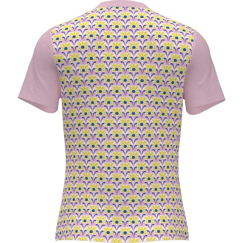 Women's Lattice Zip Mock Short Sleeve Top