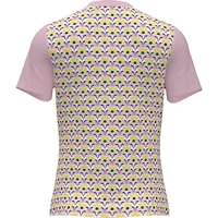 Women's Lattice Zip Mock Short Sleeve Top