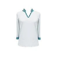Women's Velocity Printed Trim 3/4 Sleeve Top