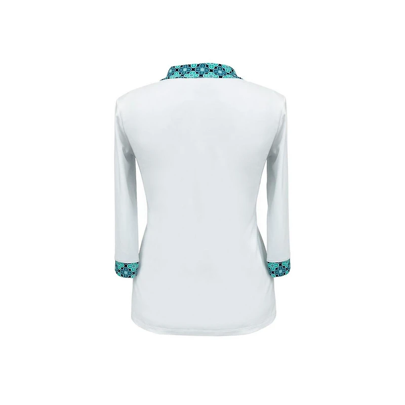 Women's Velocity Printed Trim 3/4 Sleeve Top