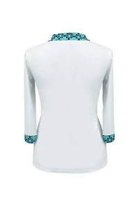 Women's Velocity Printed Trim 3/4 Sleeve Top