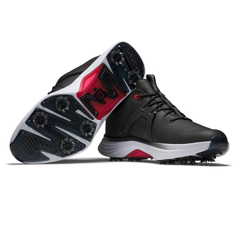 Men's Hyperflex Spiked Golf Shoe - Black/Grey/Red