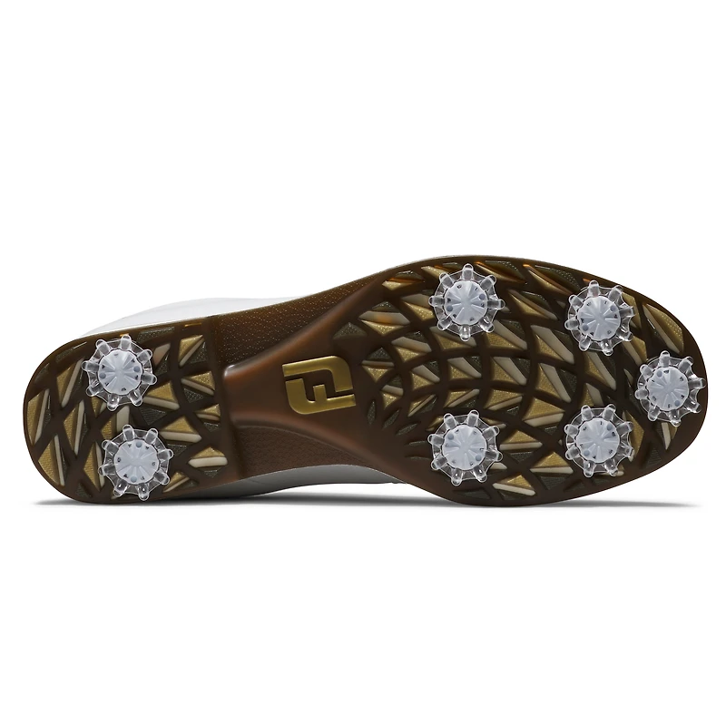 Women's Premiere Series Cypress Spiked Golf Shoe - White/Gold