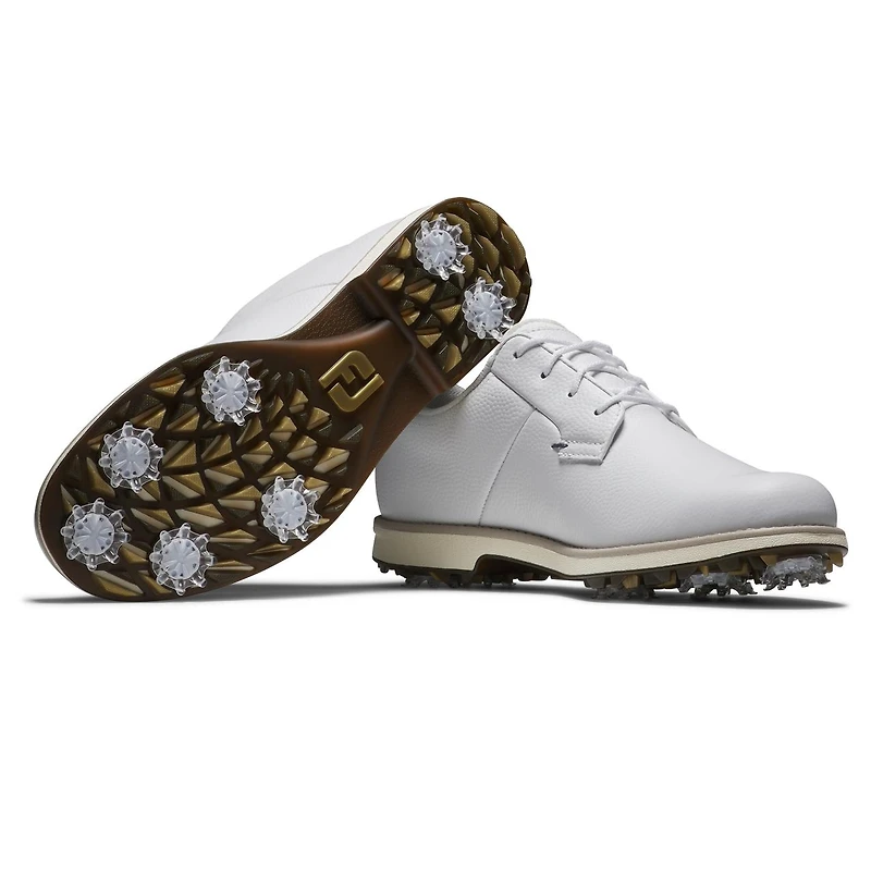 Women's Premiere Series Cypress Spiked Golf Shoe - White/Gold