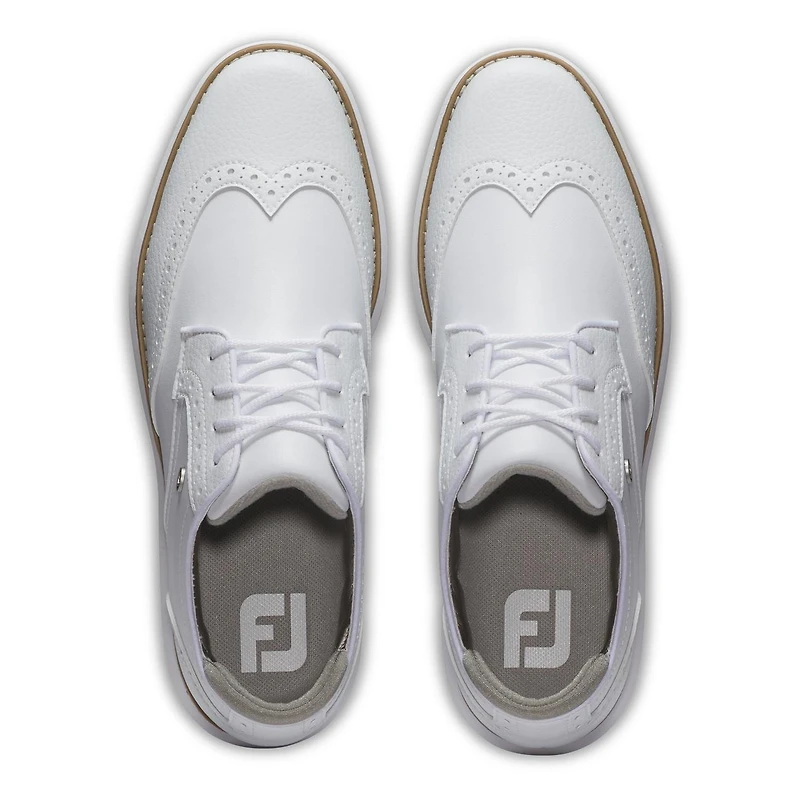 Women's Traditions Wing Tip Spiked Golf Shoe - White