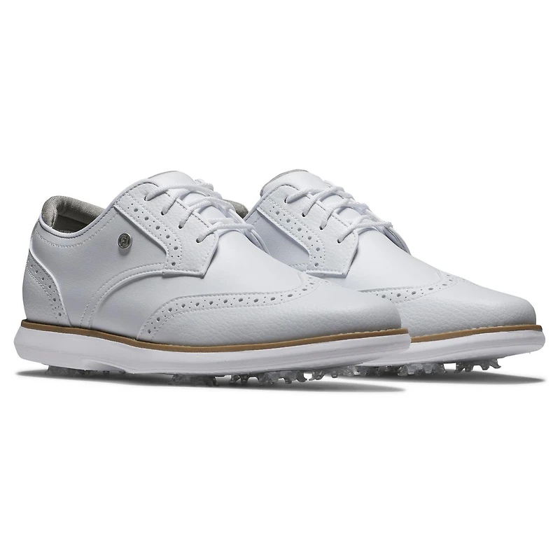 Women's Traditions Wing Tip Spiked Golf Shoe - White