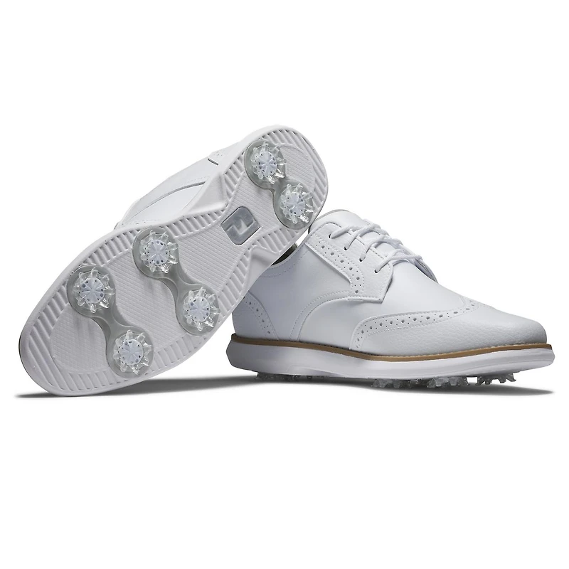 Women's Traditions Wing Tip Spiked Golf Shoe - White