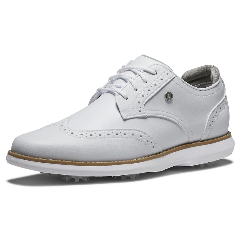 Women's Traditions Wing Tip Spiked Golf Shoe - White
