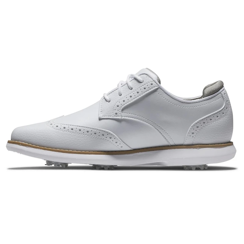 Women's Traditions Wing Tip Spiked Golf Shoe - White