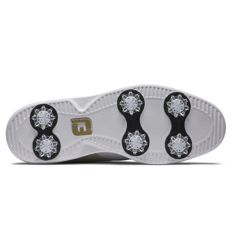 Women's Traditions Saddle Spiked Golf Shoe - White/Beige