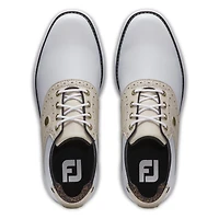 Women's Traditions Saddle Spiked Golf Shoe - White/Beige