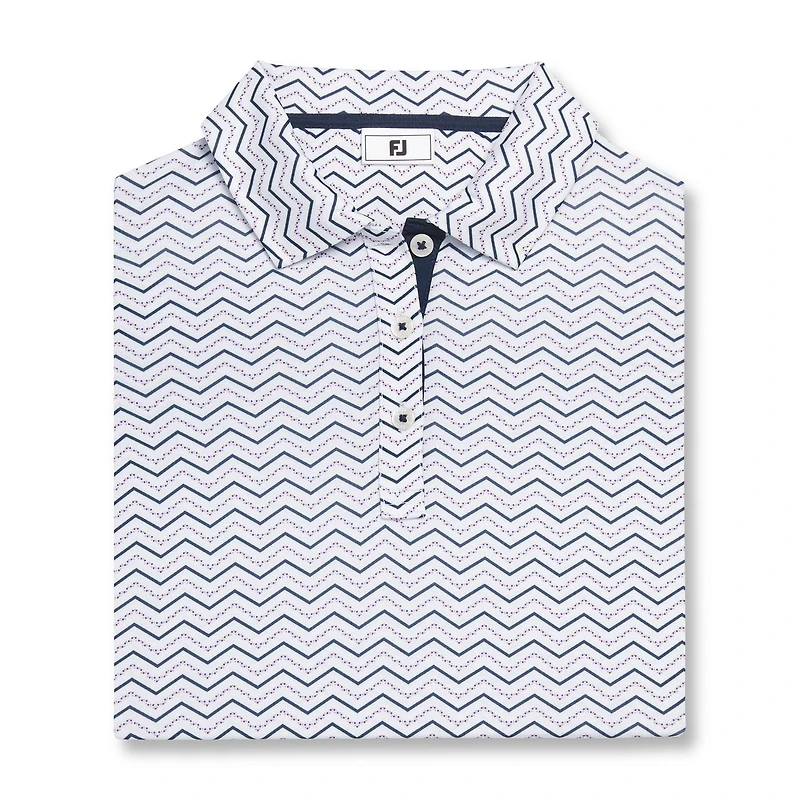Girl's Chevron Dot Print Short Sleeve Polo