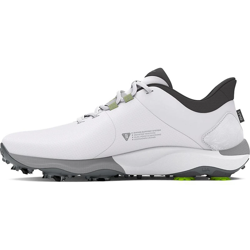 Men's Drive Pro Spiked Golf Shoe - White/Grey (Wide)