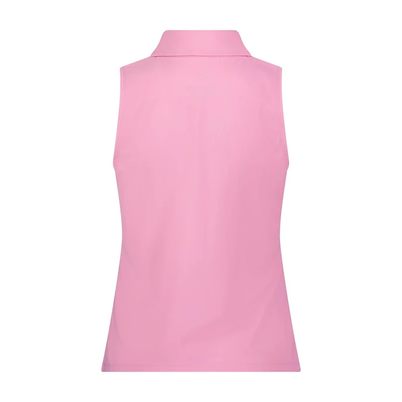 Women's Solid Fitted Sleeveless Polo