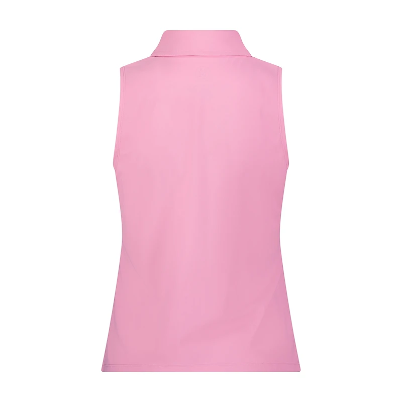 Women's Solid Fitted Sleeveless Polo