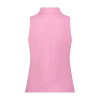 Women's Solid Fitted Sleeveless Polo