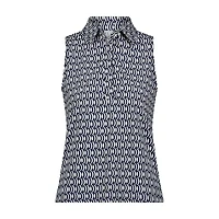 Women's Printed Fitted Sleeveless Polo