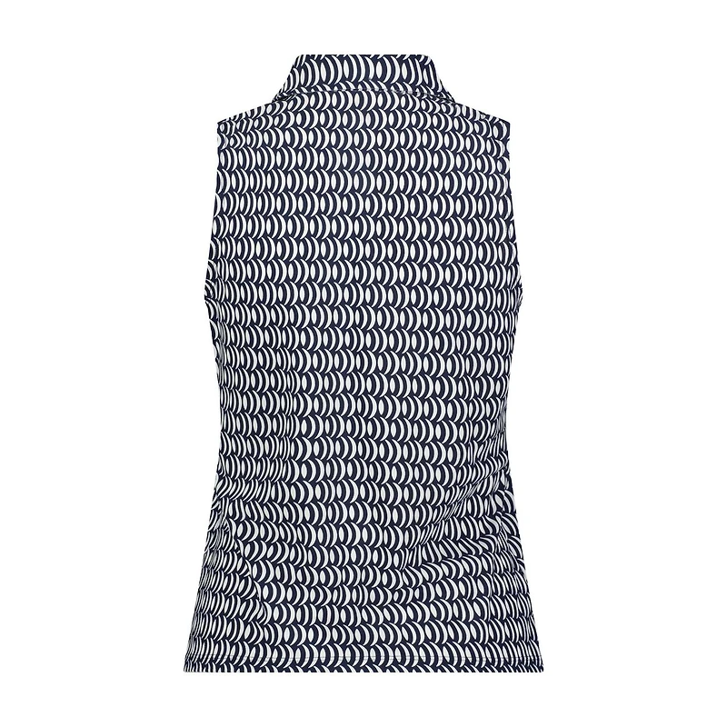Women's Printed Fitted Sleeveless Polo