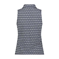 Women's Printed Fitted Sleeveless Polo