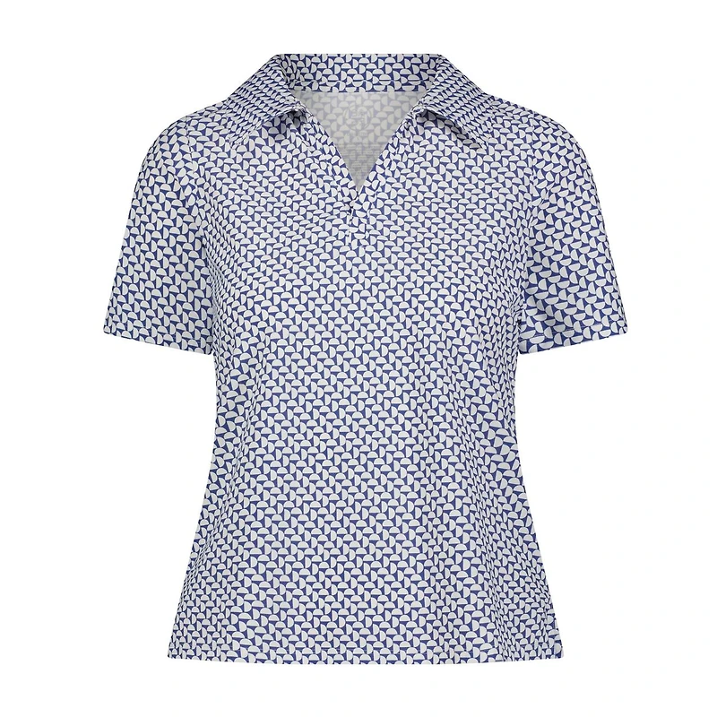 Women's Printed Slim Fit Short Sleeve Polo