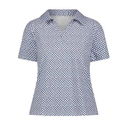 Women's Printed Slim Fit Short Sleeve Polo