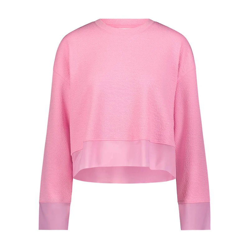 Women's Textured Powermesh Crop Pullover