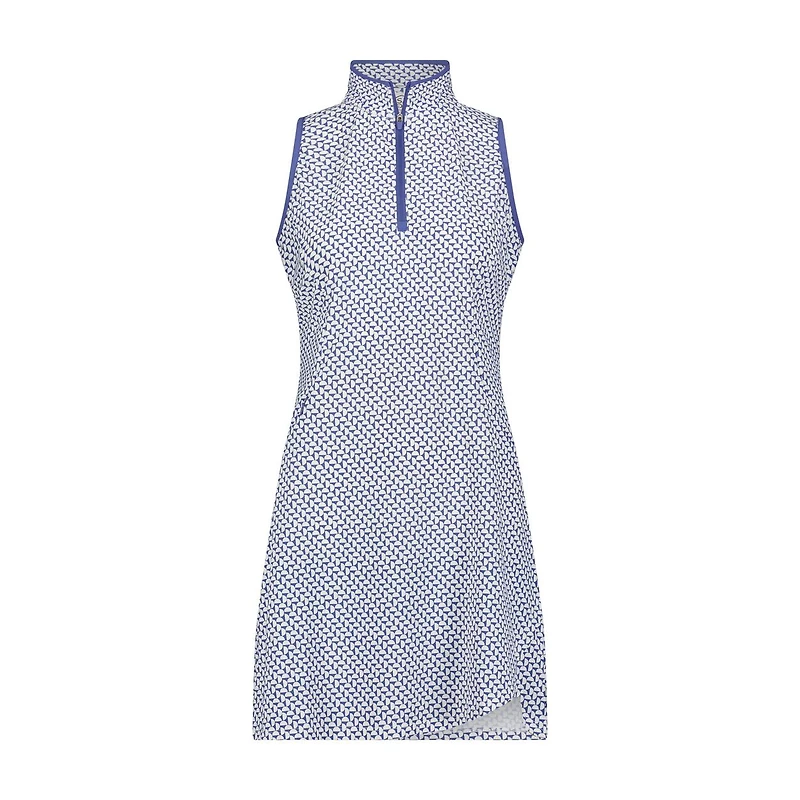 Women's Printed Zip Sleeveless Dress