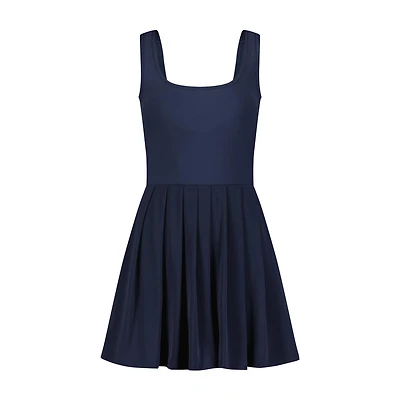 Women's Powermesh Pleated Unitard Tank Dress