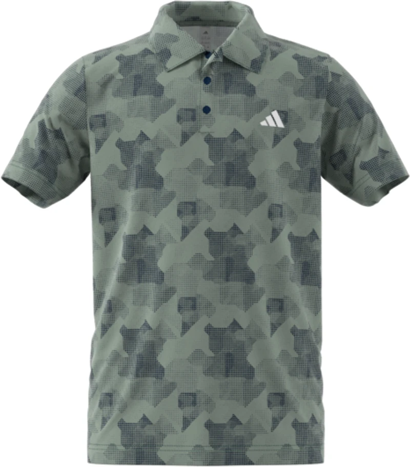 Boy's Printed Scripted Short Sleeve Polo