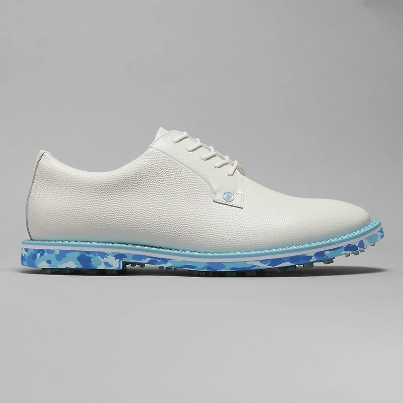 Men's Classic Camo Sole Pebble Leather Gallivanter Spikeless Golf Shoe - White/Blue