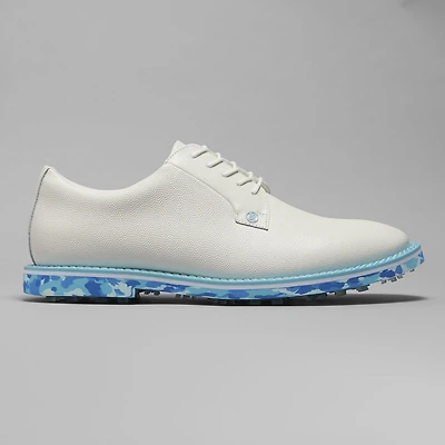Men's Classic Camo Sole Pebble Leather Gallivanter Spikeless Golf Shoe - White/Blue
