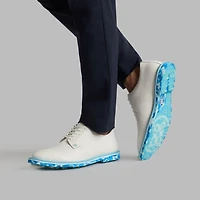 Men's Classic Camo Sole Pebble Leather Gallivanter Spikeless Golf Shoe - White/Blue