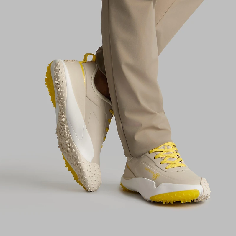 Men's G/18 Spikeless Golf Shoe - Beige/Yellow